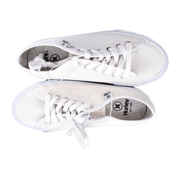Hurley 6 Sneaker Woman's Carrie Canvas Lace-up Casual White Shoes Minimalist - Picture 11 of 13